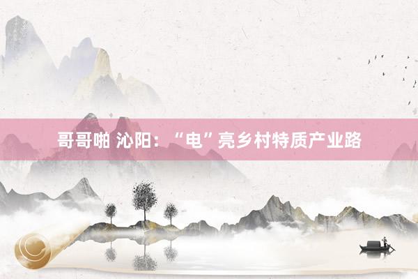 哥哥啪 沁阳：“电”亮乡村特质产业路