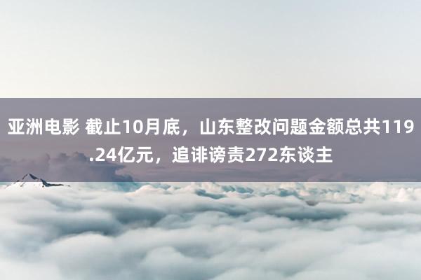 亚洲电影 截止10月底，山东整改问题金额总共119.24亿元，追诽谤责272东谈主