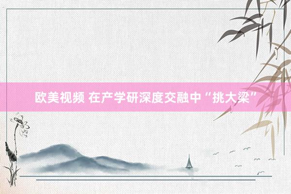 欧美视频 在产学研深度交融中“挑大梁”