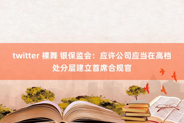 twitter 裸舞 银保监会：应许公司应当在高档处分层建立首席合规官