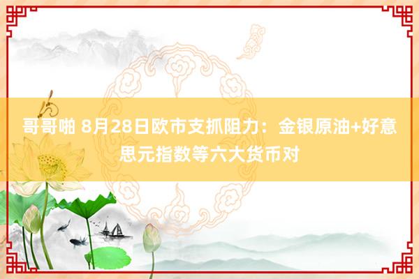 哥哥啪 8月28日欧市支抓阻力：金银原油+好意思元指数等六大货币对