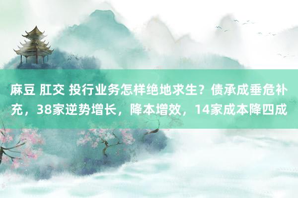 麻豆 肛交 投行业务怎样绝地求生？债承成垂危补充，38家逆势增长，降本增效，14家成本降四成
