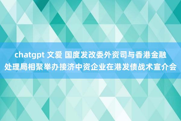 chatgpt 文爱 国度发改委外资司与香港金融处理局相聚举办接济中资企业在港发债战术宣介会