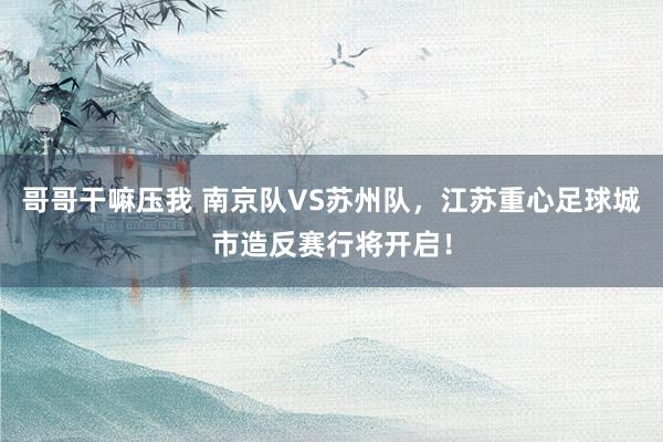 哥哥干嘛压我 南京队VS苏州队，江苏重心足球城市造反赛行将开启！