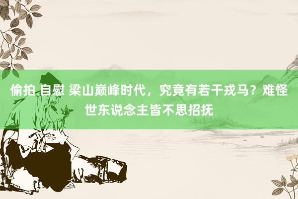 偷拍 自慰 梁山巅峰时代，究竟有若干戎马？难怪世东说念主皆不思招抚