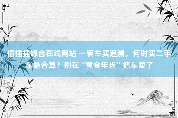 插插插综合在线网站 一辆车买追溯，何时买二手车最合算？别在“黄金年齿”把车卖了
