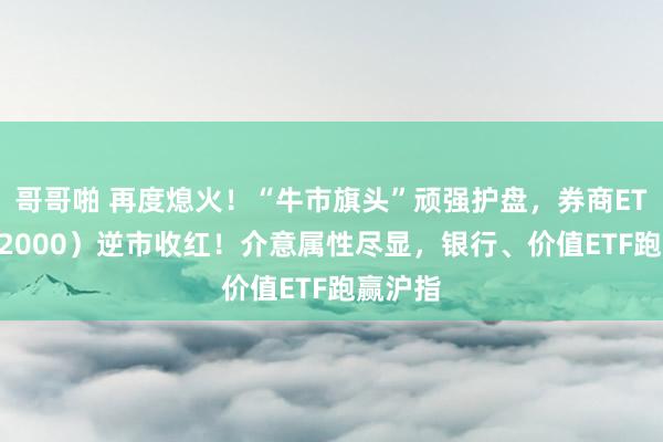 哥哥啪 再度熄火！“牛市旗头”顽强护盘，券商ETF（512000）逆市收红！介意属性尽显，银行、价值ETF跑赢沪指