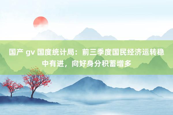 国产 gv 国度统计局：前三季度国民经济运转稳中有进，向好身分积蓄增多