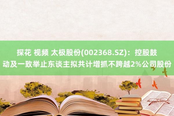 探花 视频 太极股份(002368.SZ)：控股鼓动及一致举止东谈主拟共计增抓不跨越2%公司股份