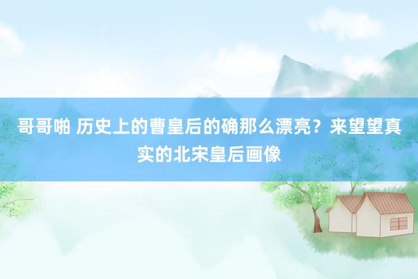 哥哥啪 历史上的曹皇后的确那么漂亮？来望望真实的北宋皇后画像