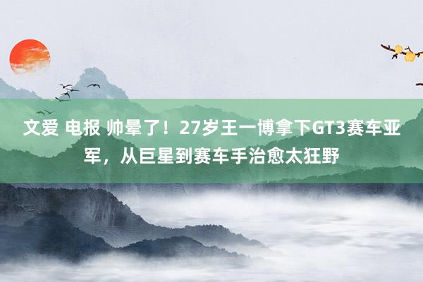 文爱 电报 帅晕了！27岁王一博拿下GT3赛车亚军，从巨星到赛车手治愈太狂野