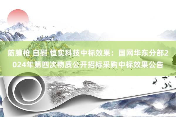 筋膜枪 自慰 恒实科技中标效果：国网华东分部2024年第四次物质公开招标采购中标效果公告