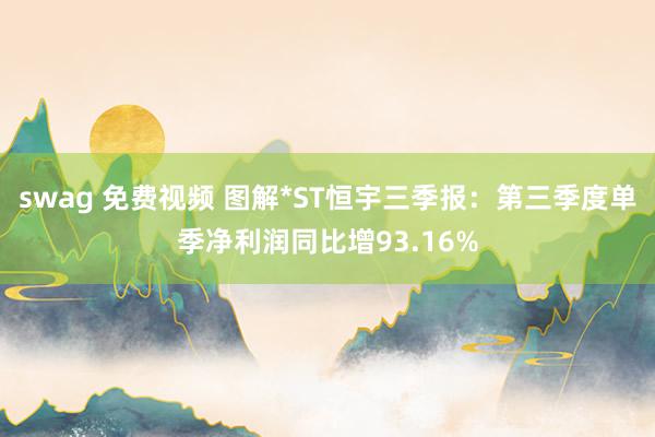 swag 免费视频 图解*ST恒宇三季报：第三季度单季净利润同比增93.16%