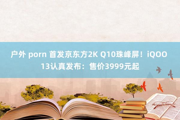 户外 porn 首发京东方2K Q10珠峰屏！iQOO 13认真发布：售价3999元起
