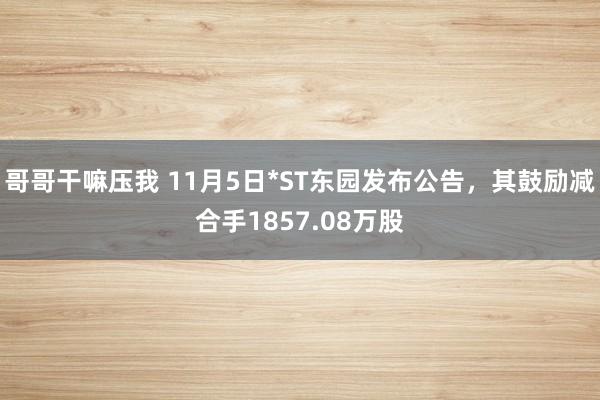 哥哥干嘛压我 11月5日*ST东园发布公告，其鼓励减合手1857.08万股