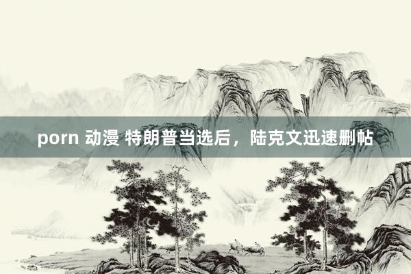 porn 动漫 特朗普当选后，陆克文迅速删帖
