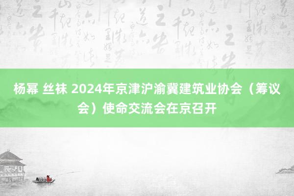杨幂 丝袜 2024年京津沪渝冀建筑业协会（筹议会）使命交流会在京召开