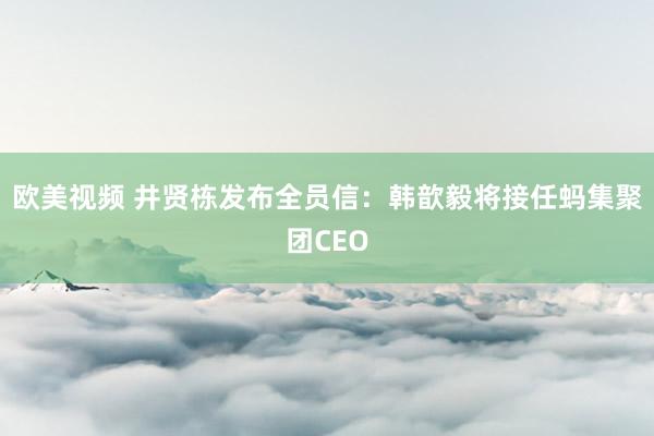 欧美视频 井贤栋发布全员信：韩歆毅将接任蚂集聚团CEO