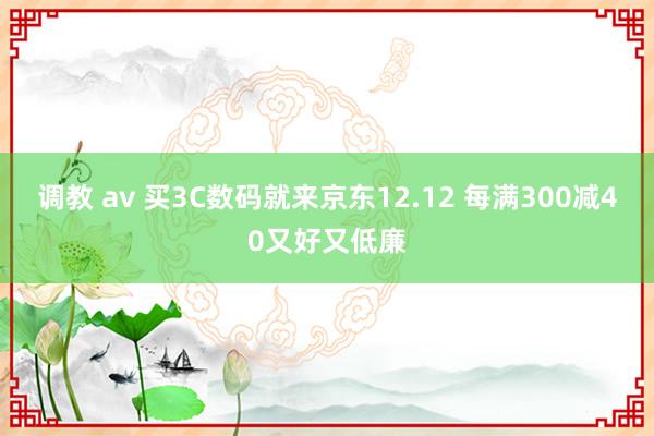 调教 av 买3C数码就来京东12.12 每满300减40又好又低廉