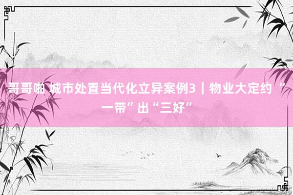 哥哥啪 城市处置当代化立异案例3｜物业大定约 “一带”出“三好”