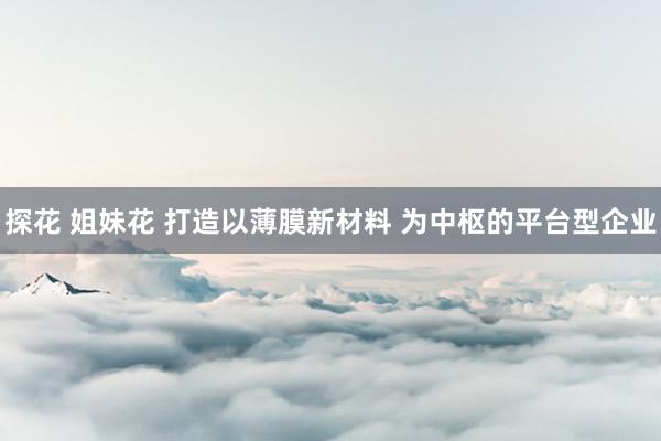探花 姐妹花 打造以薄膜新材料 为中枢的平台型企业
