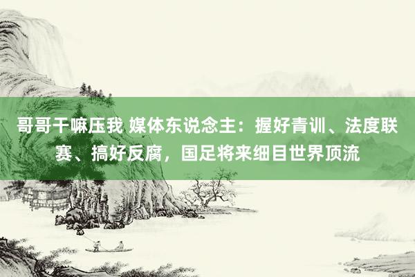 哥哥干嘛压我 媒体东说念主：握好青训、法度联赛、搞好反腐，国足将来细目世界顶流