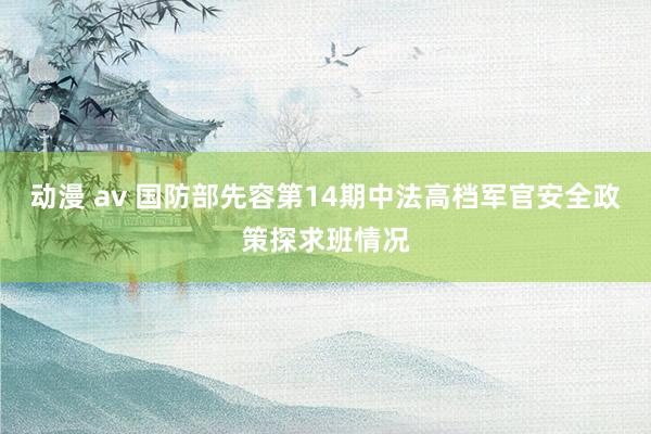 动漫 av 国防部先容第14期中法高档军官安全政策探求班情况