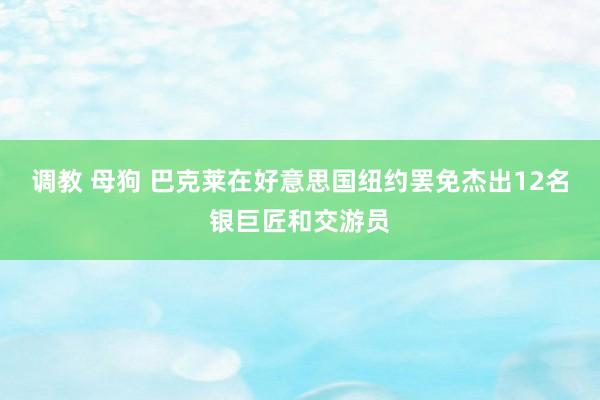 调教 母狗 巴克莱在好意思国纽约罢免杰出12名银巨匠和交游员