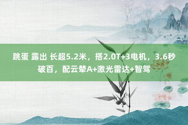 跳蛋 露出 长超5.2米，搭2.0T+3电机，3.6秒破百，配云辇A+激光雷达+智驾