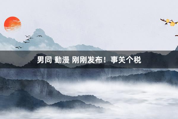 男同 動漫 刚刚发布！事关个税