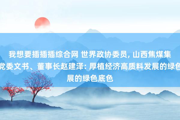 我想要插插插综合网 世界政协委员， 山西焦煤集团原党委文书、董事长赵建泽: 厚植经济高质料发展的绿色底色