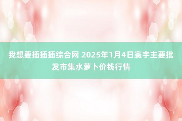 我想要插插插综合网 2025年1月4日寰宇主要批发市集水萝卜价钱行情