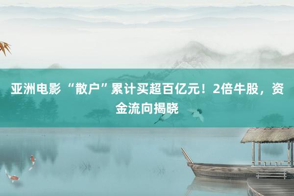 亚洲电影 “散户”累计买超百亿元！2倍牛股，资金流向揭晓