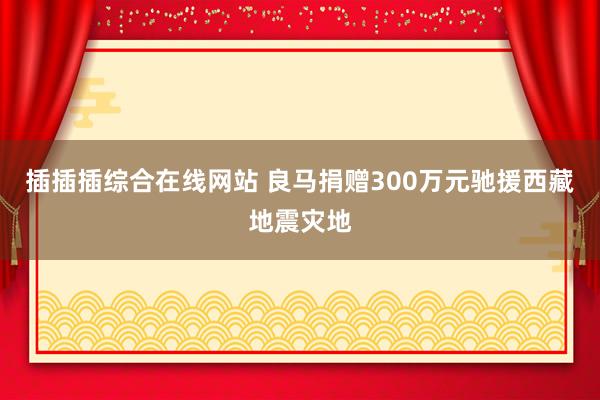 插插插综合在线网站 良马捐赠300万元驰援西藏地震灾地