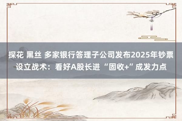 探花 黑丝 多家银行答理子公司发布2025年钞票设立战术：看好A股长进 “固收+”成发力点