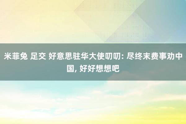 米菲兔 足交 好意思驻华大使叨叨: 尽终末费事劝中国， 好好想想吧