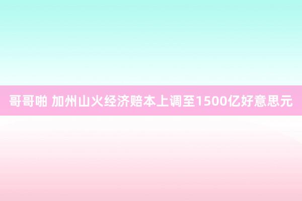 哥哥啪 加州山火经济赔本上调至1500亿好意思元