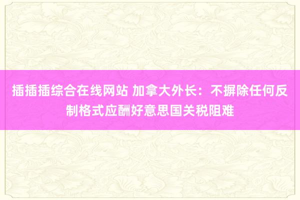 插插插综合在线网站 加拿大外长：不摒除任何反制格式应酬好意思国关税阻难