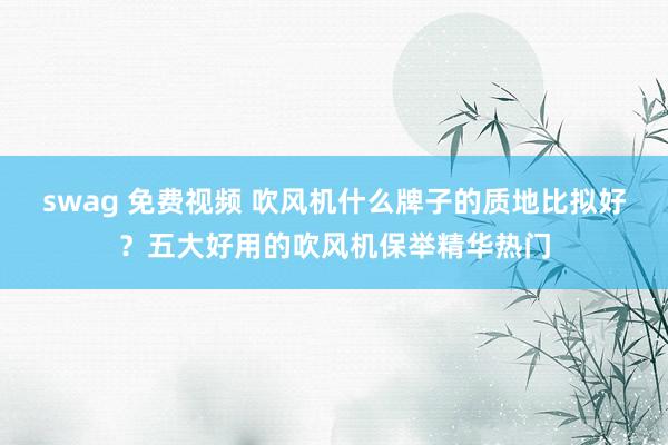 swag 免费视频 吹风机什么牌子的质地比拟好？五大好用的吹风机保举精华热门