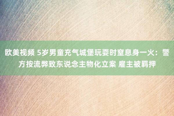 欧美视频 5岁男童充气城堡玩耍时窒息身一火：警方按流弊致东说念主物化立案 雇主被羁押