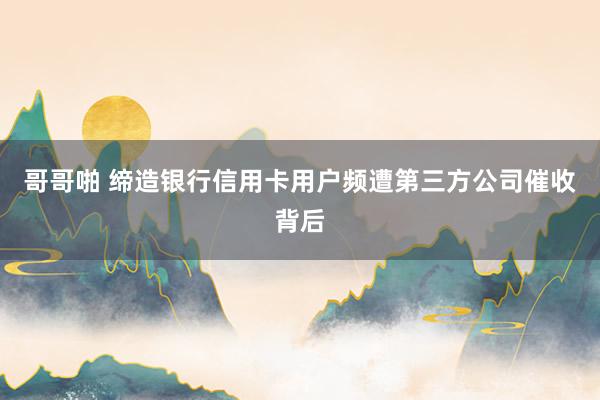 哥哥啪 缔造银行信用卡用户频遭第三方公司催收背后