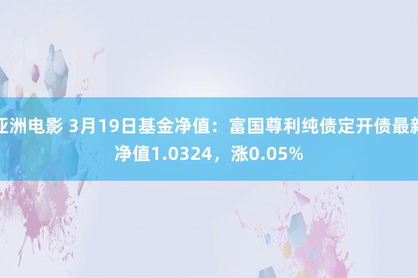 亚洲电影 3月19日基金净值：富国尊利纯债定开债最新净值1.0324，涨0.05%