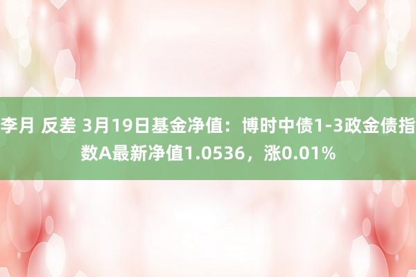 李月 反差 3月19日基金净值：博时中债1-3政金债指数A最新净值1.0536，涨0.01%