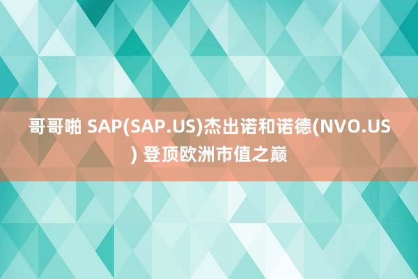 哥哥啪 SAP(SAP.US)杰出诺和诺德(NVO.US) 登顶欧洲市值之巅