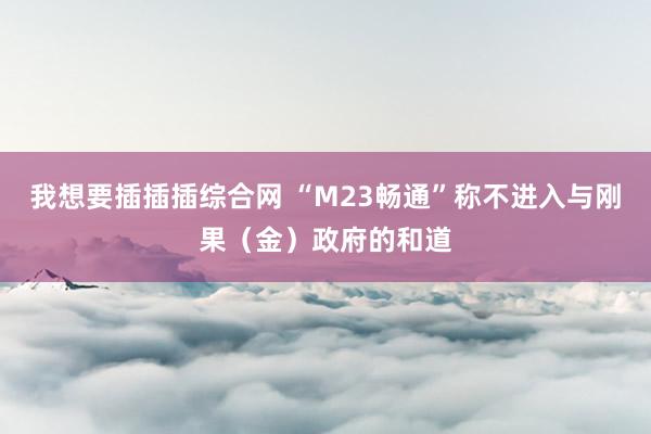 我想要插插插综合网 “M23畅通”称不进入与刚果（金）政府的和道