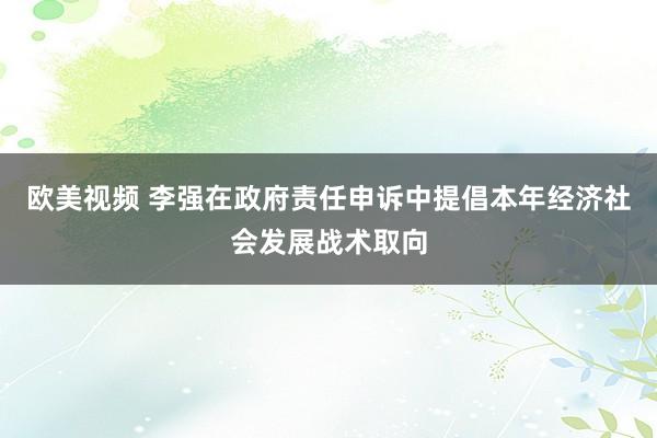 欧美视频 李强在政府责任申诉中提倡本年经济社会发展战术取向