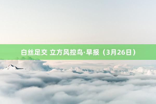 白丝足交 立方风控鸟·早报（3月26日）