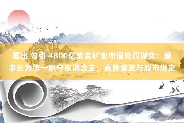 露出 勾引 4800亿紫金矿业市值处罚谋变：董事长为第一职守东说念主，高管激发与股市绑定