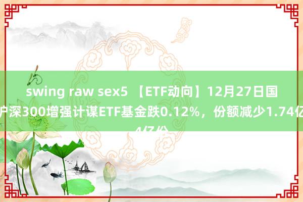 swing raw sex5 【ETF动向】12月27日国泰沪深300增强计谋ETF基金跌0.12%，份额减少1.74亿份