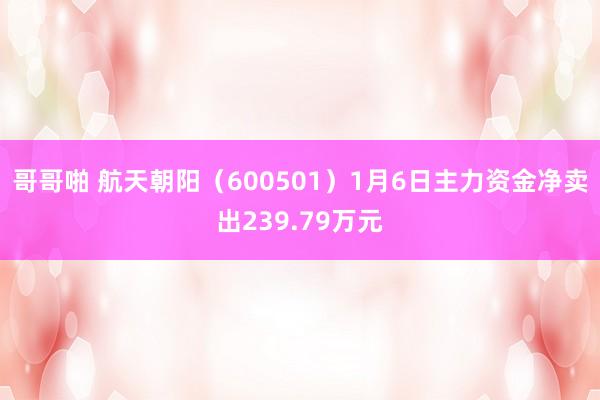 哥哥啪 航天朝阳（600501）1月6日主力资金净卖出239.79万元